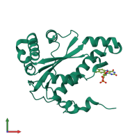 PDB entry 1ywq coloured by chain, front view.
