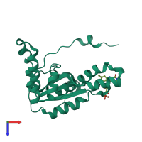 PDB entry 1ywq coloured by chain, top view.