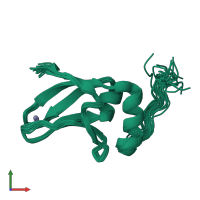 PDB entry 1yws coloured by chain, ensemble of 20 models, front view.