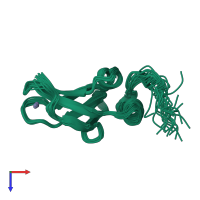 PDB entry 1yws coloured by chain, ensemble of 20 models, top view.