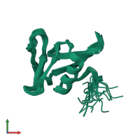 PDB entry 1ywy coloured by chain, ensemble of 20 models, front view.