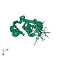 PDB entry 1ywy coloured by chain, ensemble of 20 models, top view.