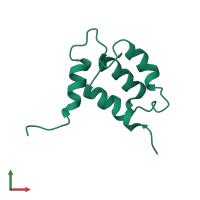 PDB entry 1yx7 coloured by chain, front view.