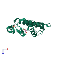 PDB entry 1yxh coloured by chain, top view.