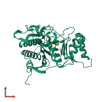 PDB entry 1yxi coloured by chain, front view.