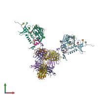 PDB entry 1yyl coloured by chain, front view.