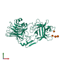 PDB entry 1yyn coloured by chain, front view.