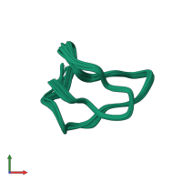 PDB entry 1yz2 coloured by chain, ensemble of 15 models, front view.