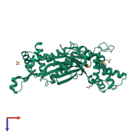 PDB entry 1z05 coloured by chain, top view.