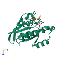 PDB entry 1z06 coloured by chain, top view.