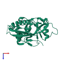 PDB entry 1z0b coloured by chain, top view.