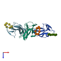 PDB entry 1z0n coloured by chain, top view.