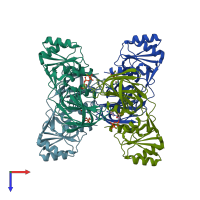 PDB entry 1z0s coloured by chain, top view.
