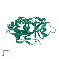 PDB entry 1z0w coloured by chain, top view.