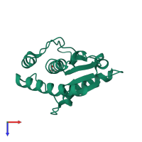 PDB entry 1z12 coloured by chain, top view.