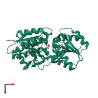 PDB entry 1z18 coloured by chain, top view.