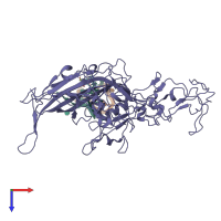 PDB entry 1z1c coloured by chain, top view.