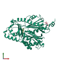 PDB entry 1z1f coloured by chain, front view.