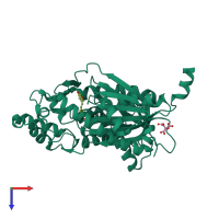 PDB entry 1z1f coloured by chain, top view.