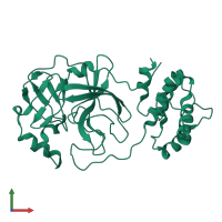 PDB entry 1z1i coloured by chain, front view.