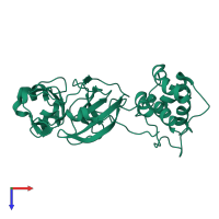 PDB entry 1z1i coloured by chain, top view.