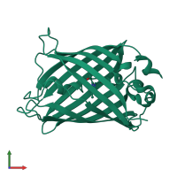 PDB entry 1z1p coloured by chain, front view.