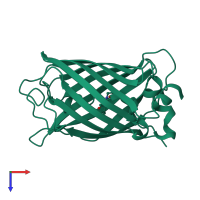 PDB entry 1z1p coloured by chain, top view.