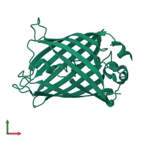 PDB entry 1z1q coloured by chain, front view.