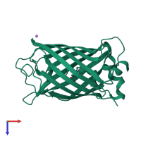PDB entry 1z1q coloured by chain, top view.