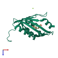 PDB entry 1z1s coloured by chain, top view.