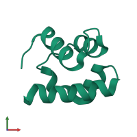 PDB entry 1z1v coloured by chain, front view.