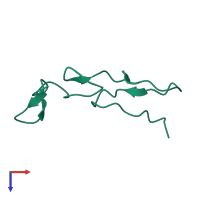 PDB entry 1z1x coloured by chain, top view.