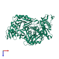 PDB entry 1z25 coloured by chain, top view.