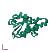 PDB entry 1z2d coloured by chain, ensemble of 20 models, front view.