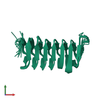 PDB entry 1z2f coloured by chain, ensemble of 20 models, front view.