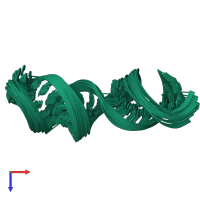 PDB entry 1z2j coloured by chain, ensemble of 20 models, top view.