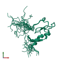 PDB entry 1z2q coloured by chain, ensemble of 21 models, front view.