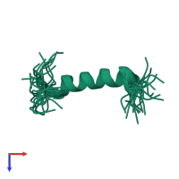 PDB entry 1z2t coloured by chain, ensemble of 24 models, top view.