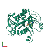 PDB entry 1z35 coloured by chain, front view.