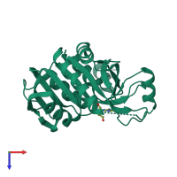 PDB entry 1z35 coloured by chain, top view.