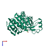 PDB entry 1z39 coloured by chain, top view.