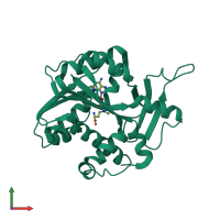 PDB entry 1z3c coloured by chain, front view.