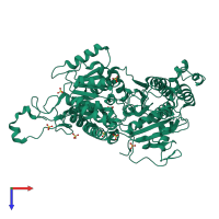 PDB entry 1z3i coloured by chain, top view.