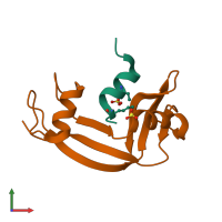 PDB entry 1z3l coloured by chain, front view.