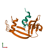 PDB entry 1z3p coloured by chain, front view.