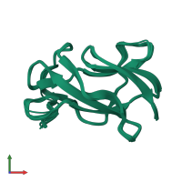 PDB entry 1z3r coloured by chain, ensemble of 15 models, front view.