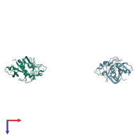 PDB entry 1z3s coloured by chain, top view.