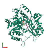 PDB entry 1z3z coloured by chain, front view.