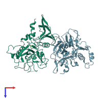 PDB entry 1z40 coloured by chain, top view.