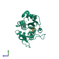 PDB entry 1z4l coloured by chain, side view.